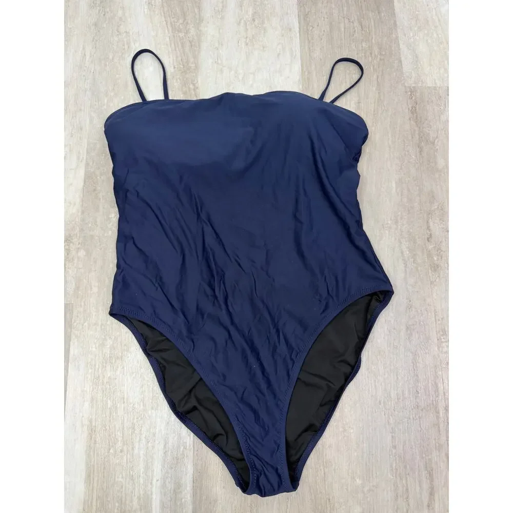 J.Crew Maggie Baby Bow Back One Piece Swimsuit Navy Size 16